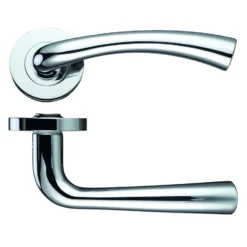 Set Polished Chrome Florence Designer Lever On Round Rose