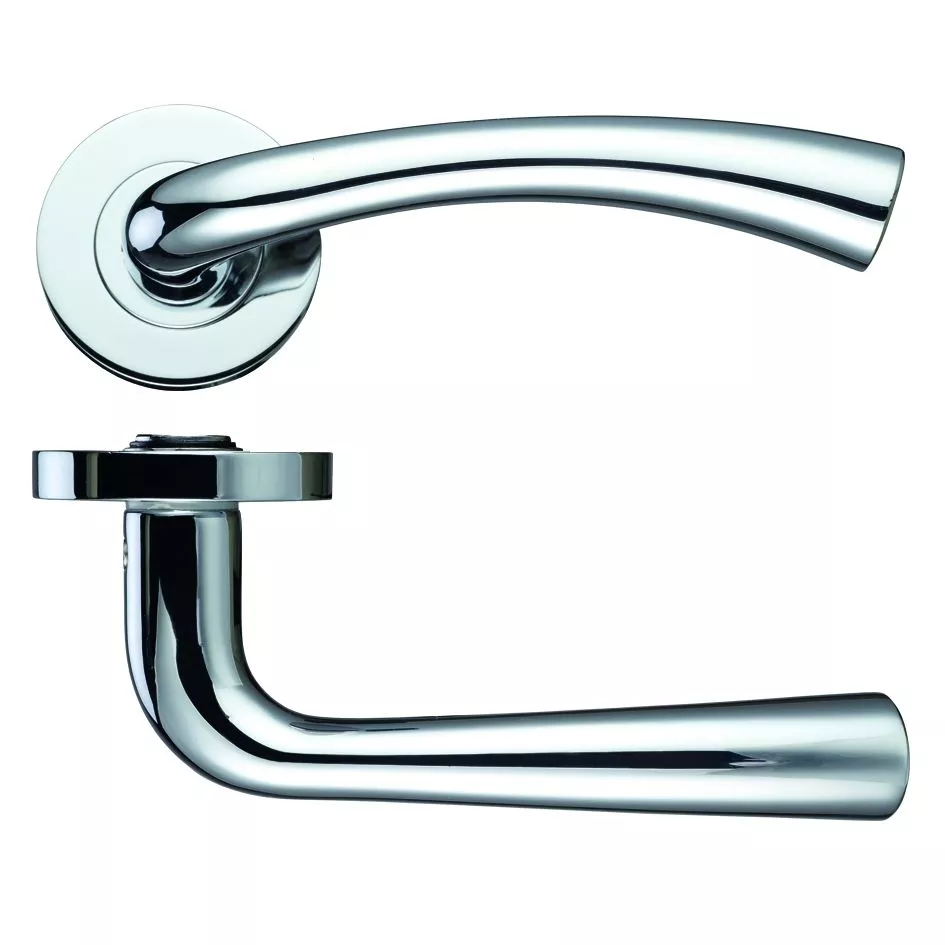 Set Polished Chrome Florence Designer Lever On Round Rose