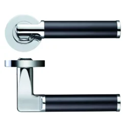 Set Polished Chrome & Black Milan Designer Lever | ZPZ030